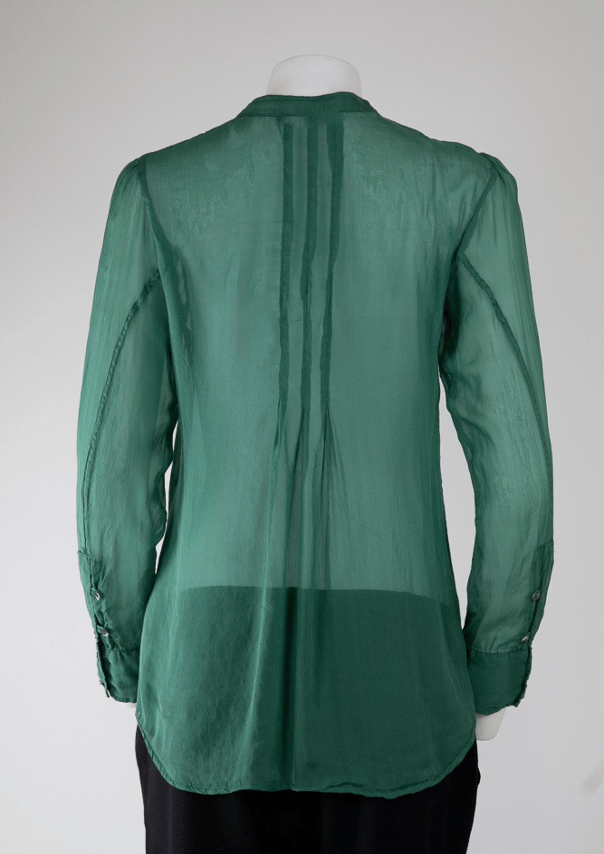 120% Emerald Green Silk Ruffle Blouse - Reloved - Timeless Styles