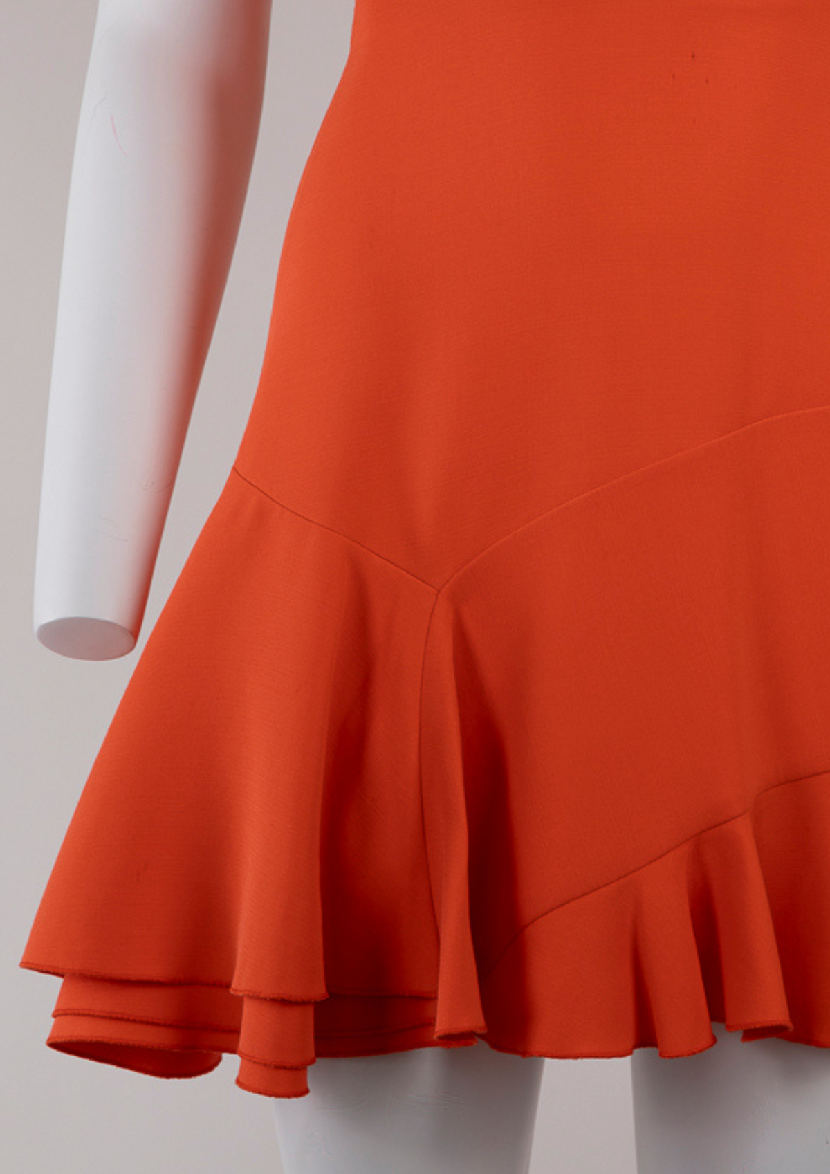 Victoria Beckham Orange Flounce Hem Dress