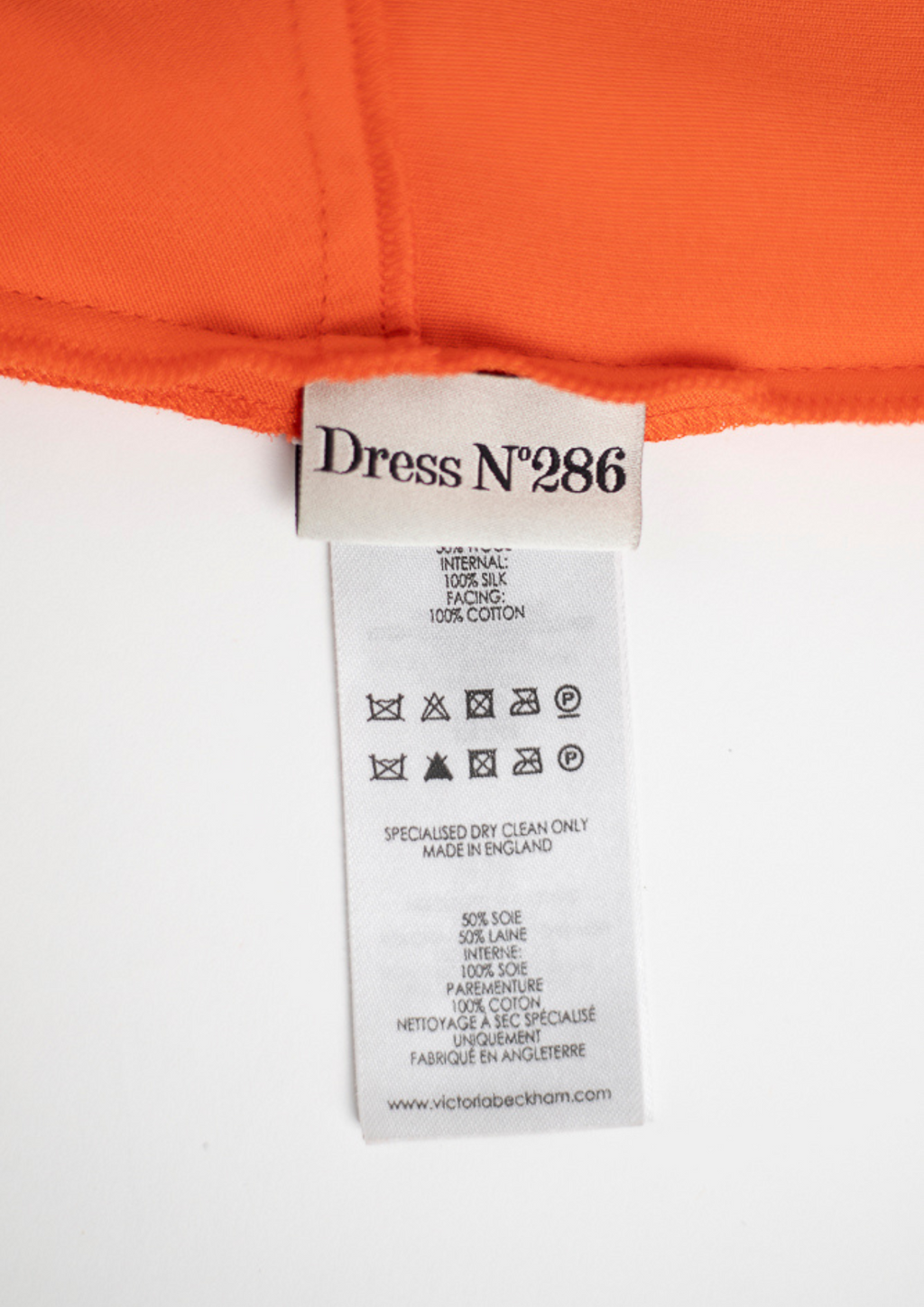 Victoria Beckham Orange Flounce Hem Dress