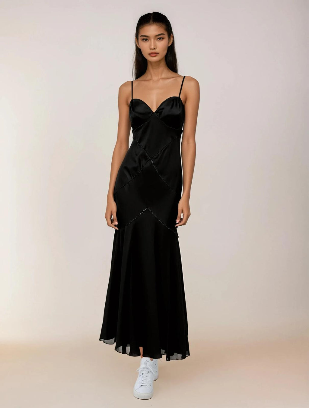 Amanda Wakeley Black Spaghetti Strap Gown - Reloved - Evening and Occasion Wear