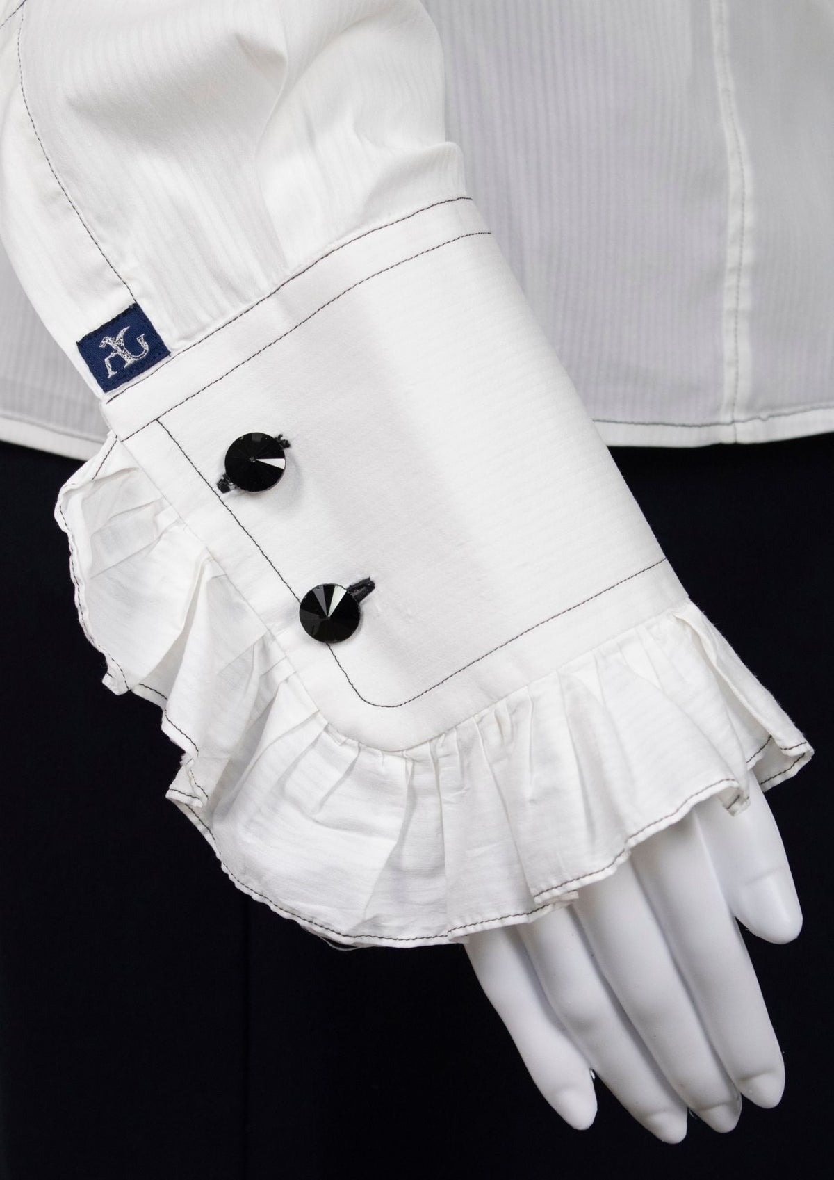 Angelo Galasso White Frilled Shirt - Reloved - Timeless Styles