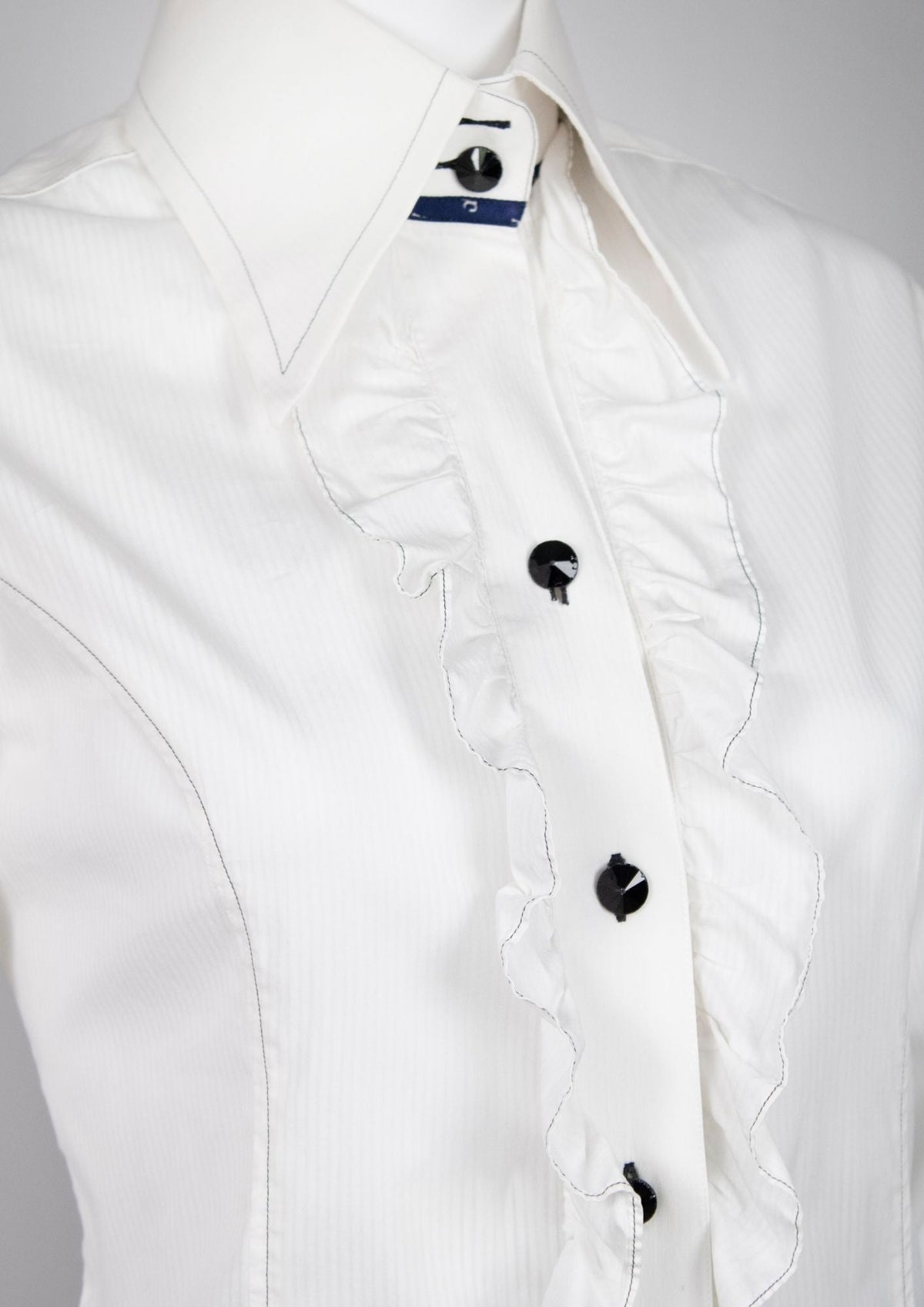 Angelo Galasso White Frilled Shirt - Reloved - Timeless Styles