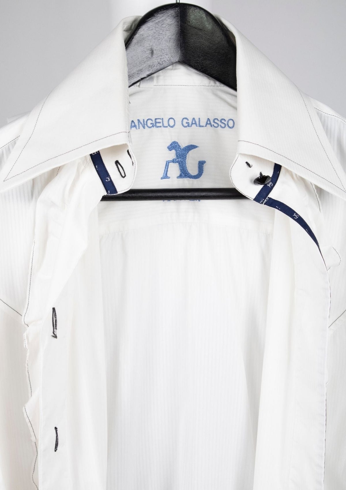 Angelo Galasso White Frilled Shirt - Reloved - Timeless Styles