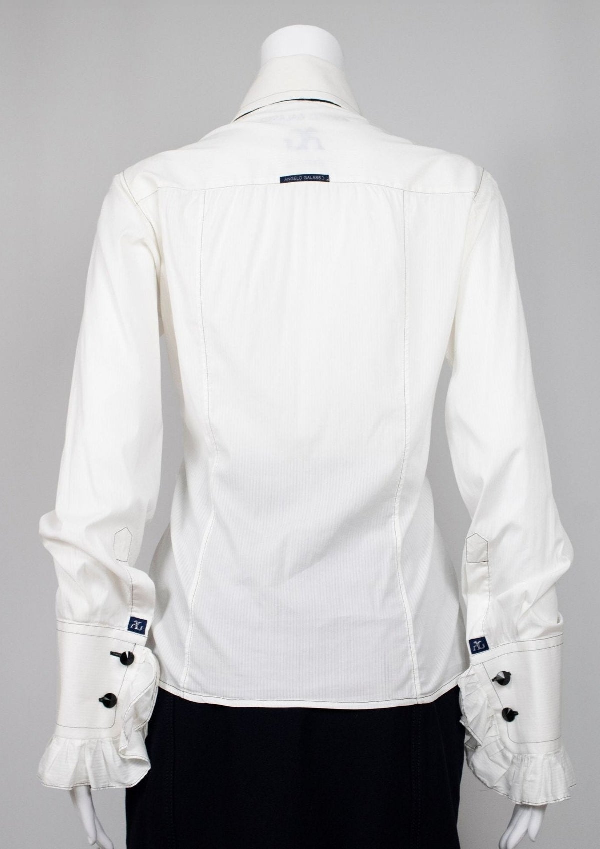 Angelo Galasso White Frilled Shirt - Reloved - Timeless Styles