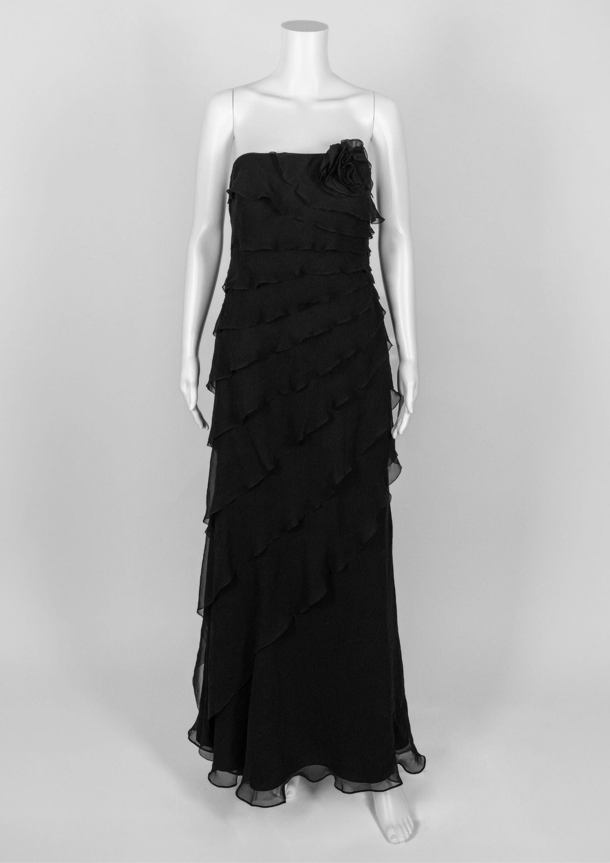 Black Silk Strapless Gown - Reloved - Timeless Styles