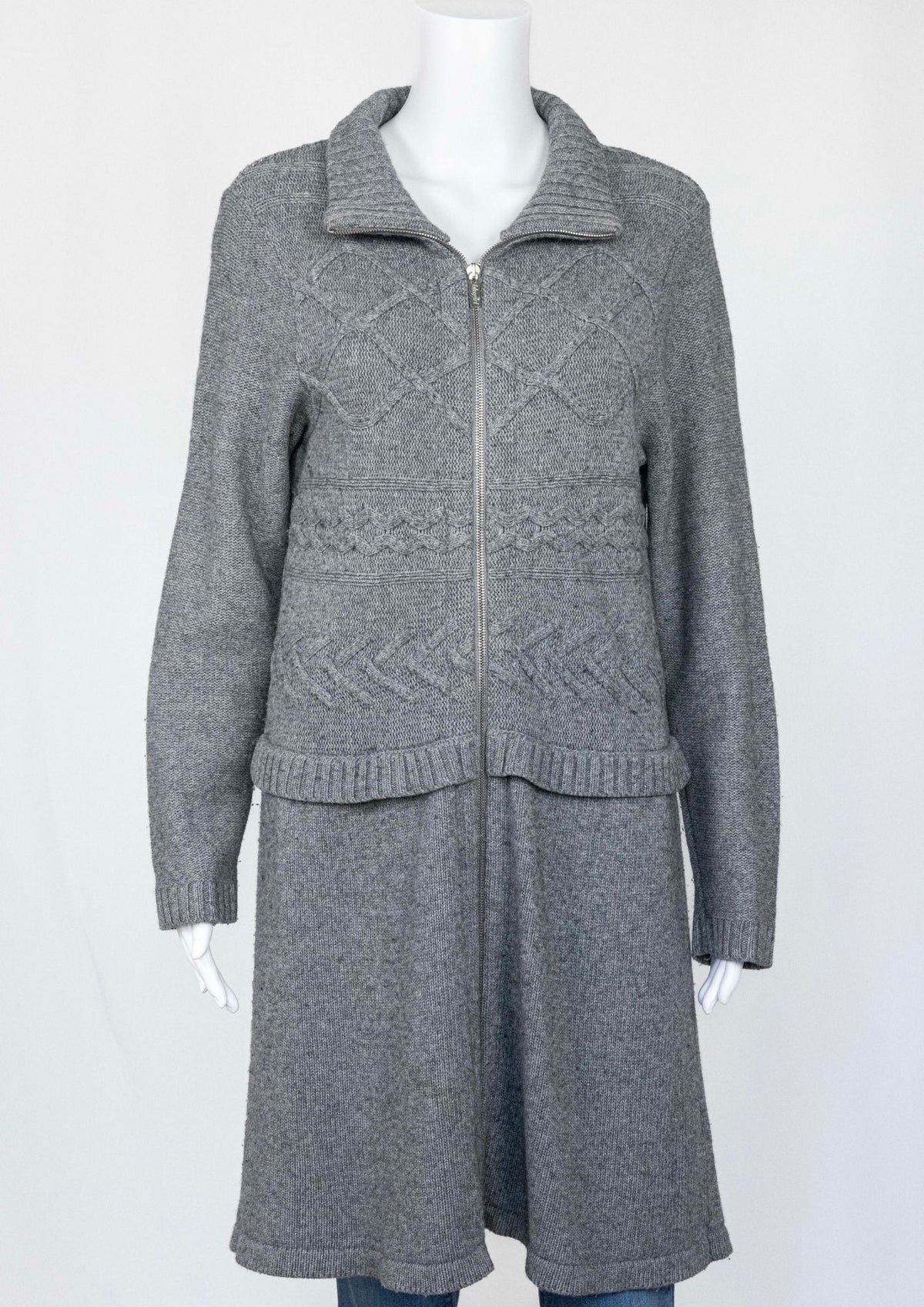 Blugirl Blumarine Grey Knit Coat - Reloved - Timeless Styles