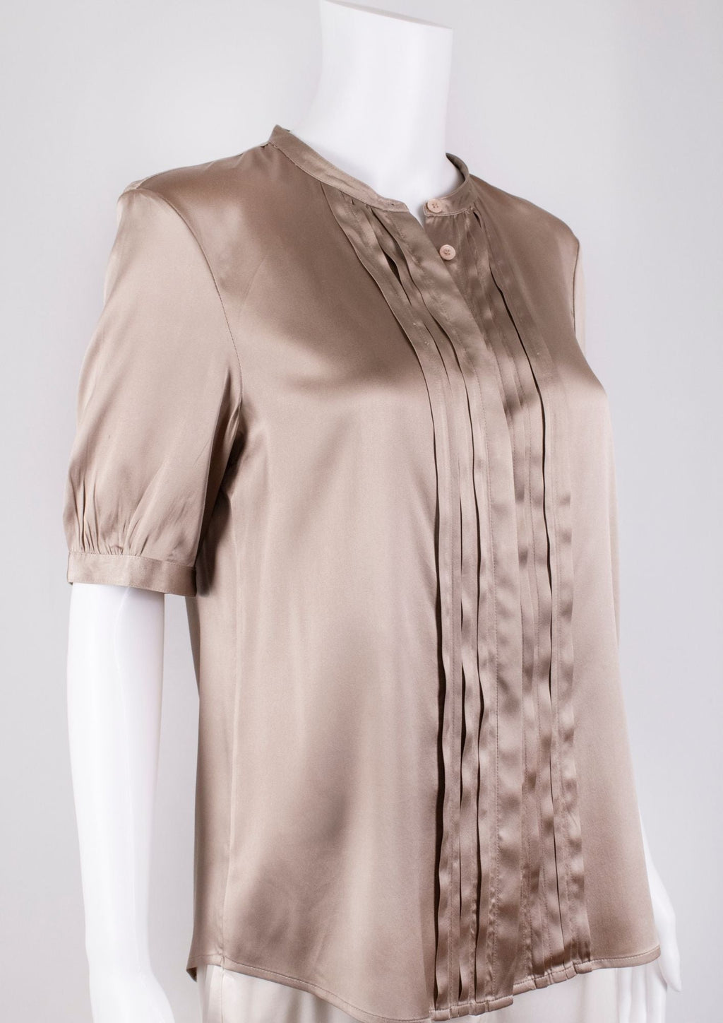 Burberry Taupe Silk Blouse - Reloved - Timeless Styles