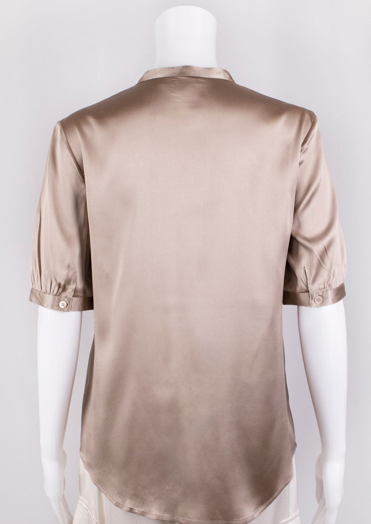 Burberry Taupe Silk Blouse - Reloved - Timeless Styles