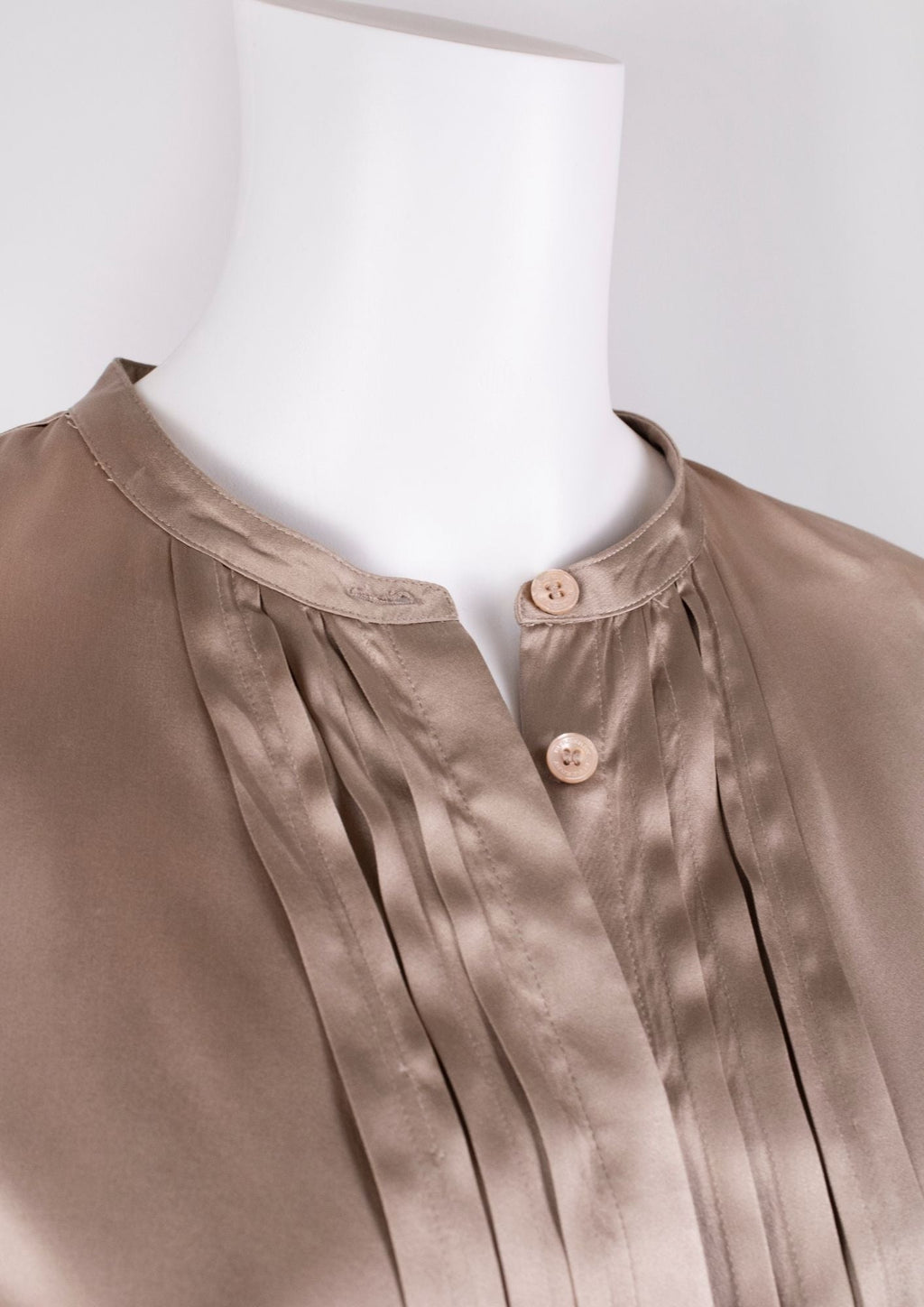 Burberry Taupe Silk Blouse - Reloved - Timeless Styles
