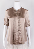 Burberry Taupe Silk Blouse - Reloved - Timeless Styles