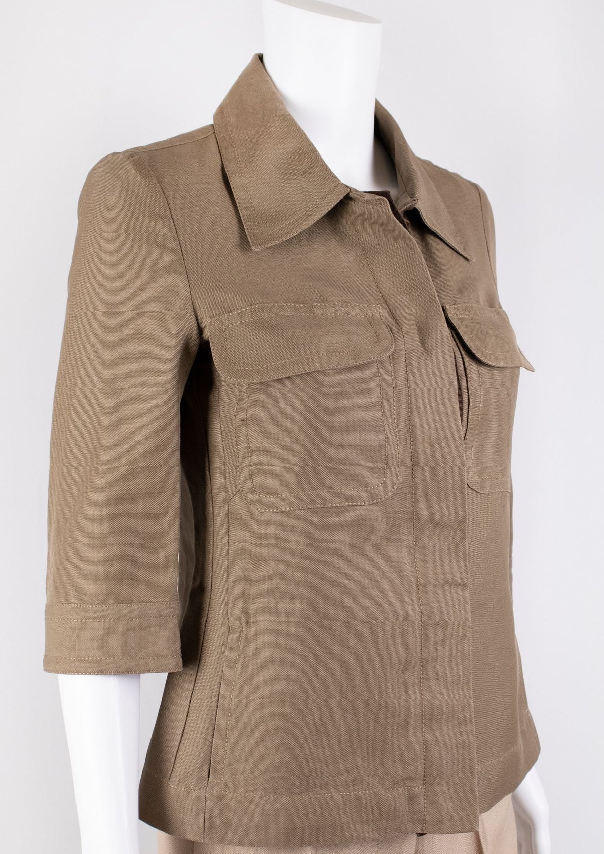Carolina Herrera Khaki Utility Jacket - Reloved - Timeless Styles