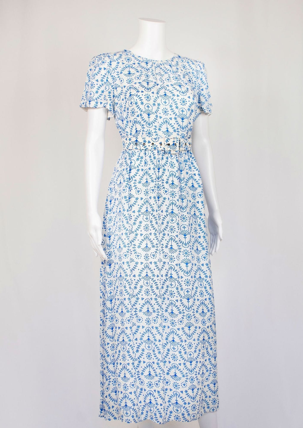 Cefinn White & Blue Belted Dress - Reloved - Timeless Styles