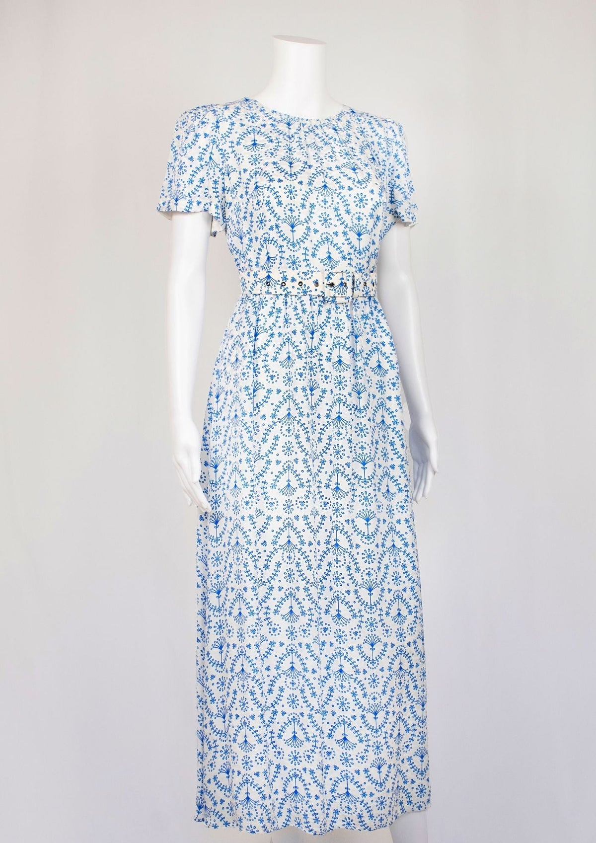 Cefinn White & Blue Belted Dress - Reloved - Timeless Styles