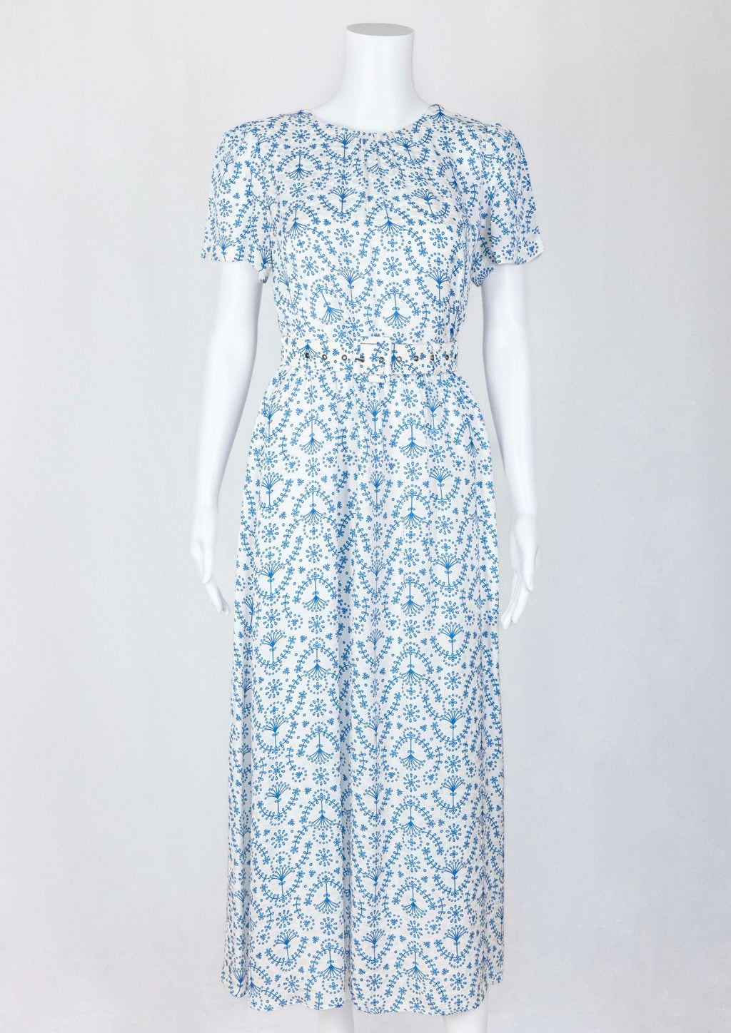 Cefinn White & Blue Belted Dress - Reloved - Timeless Styles