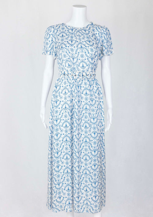 Cefinn White & Blue Belted Dress - Reloved - Timeless Styles