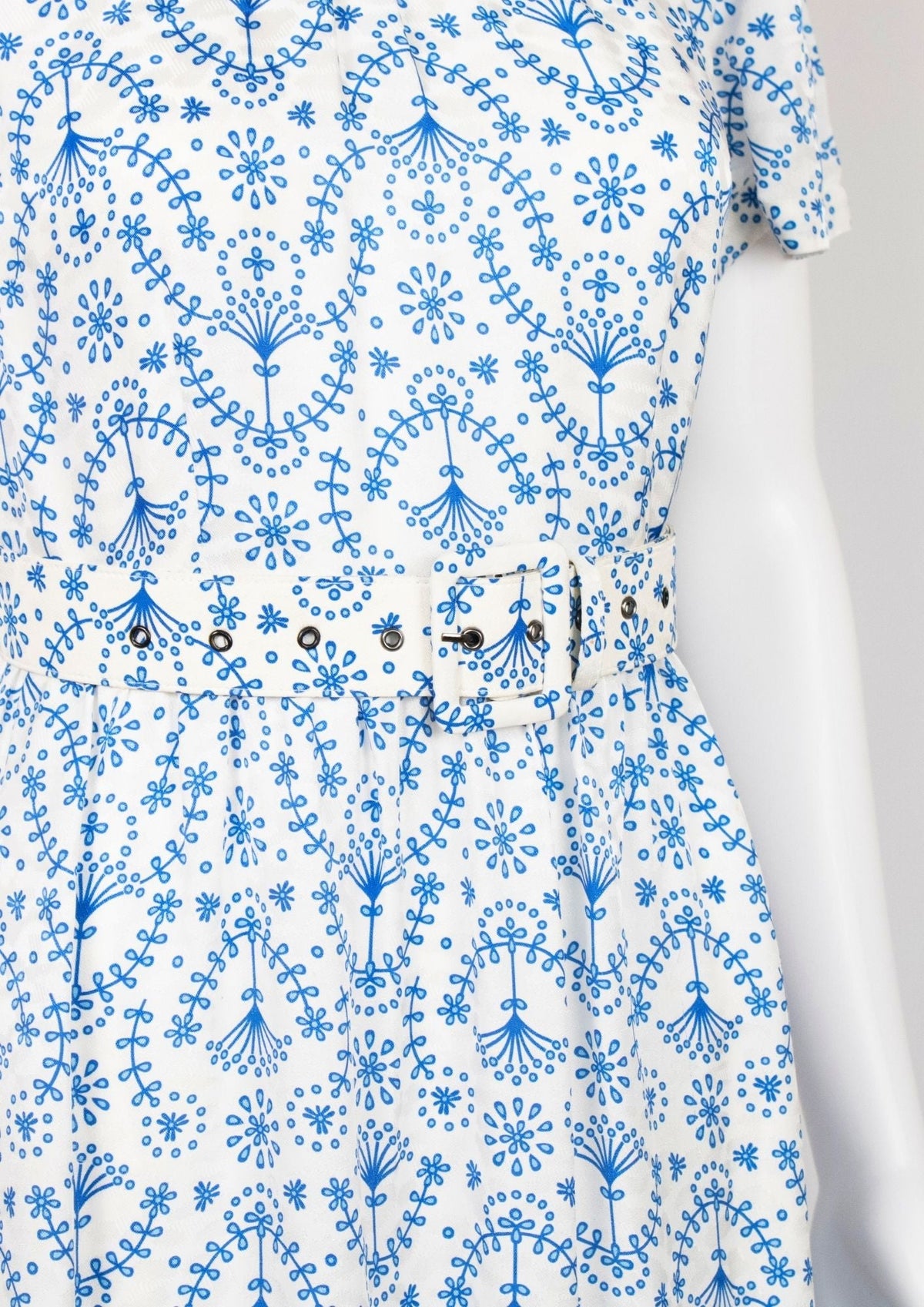 Cefinn White & Blue Belted Dress - Reloved - Timeless Styles