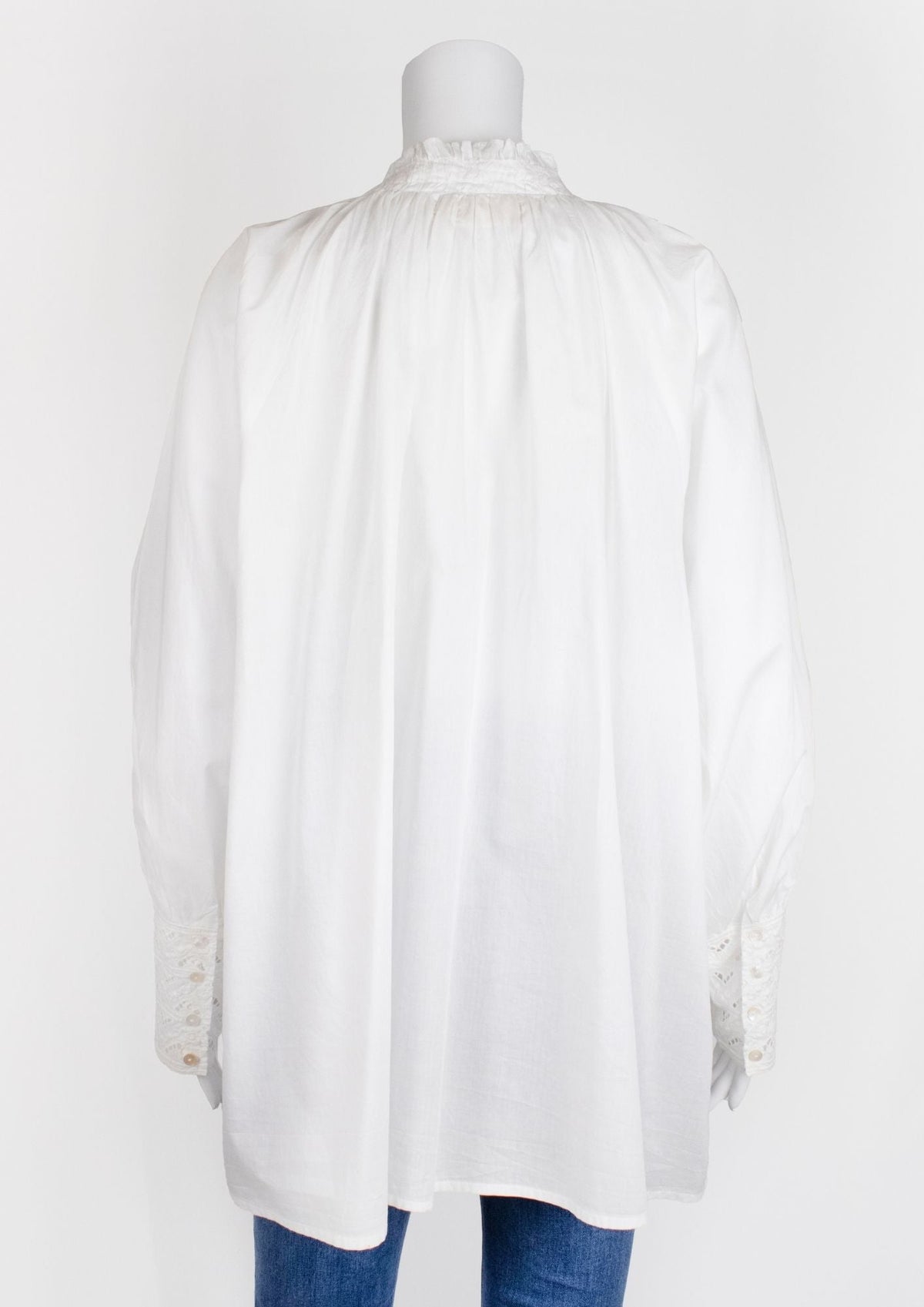 Charlie Joe Frilled Collar White Shirt - Reloved - Timeless Styles
