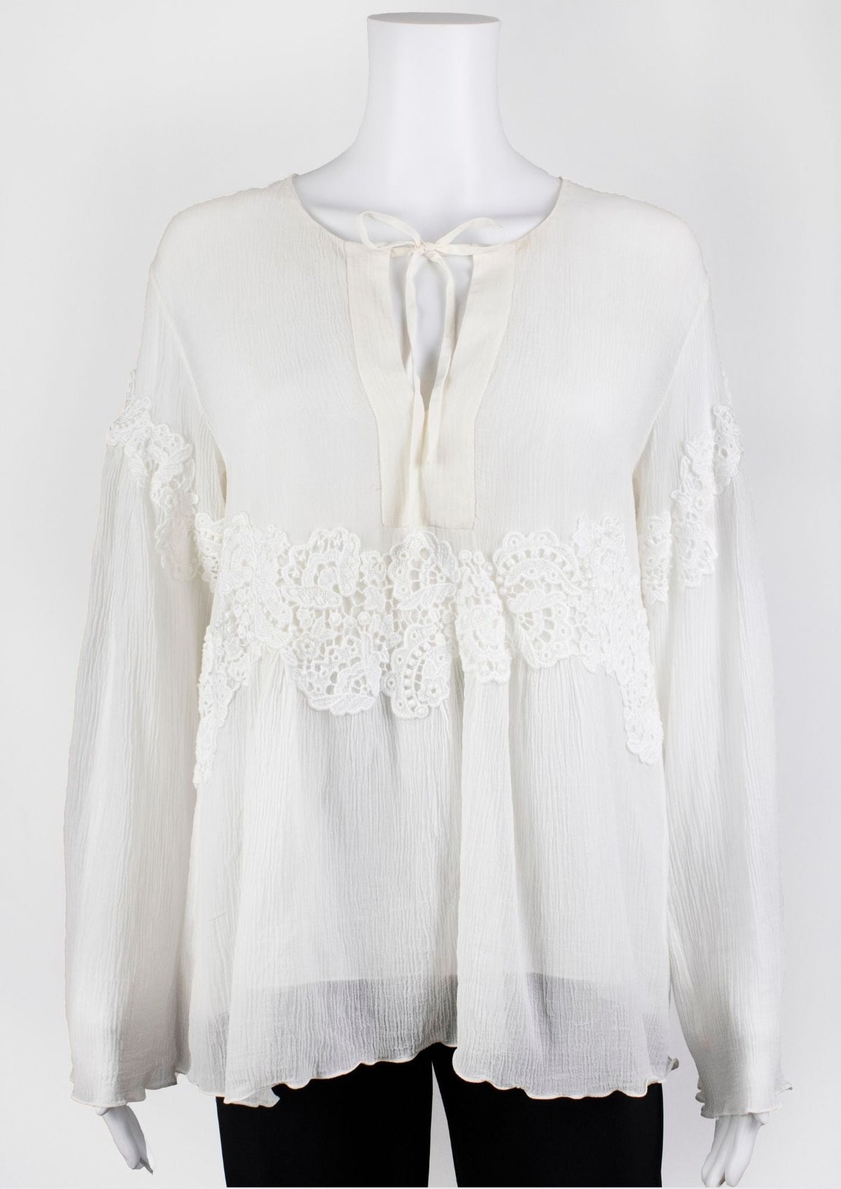 Chloé Embroidered Lace Top - Reloved - Timeless Styles
