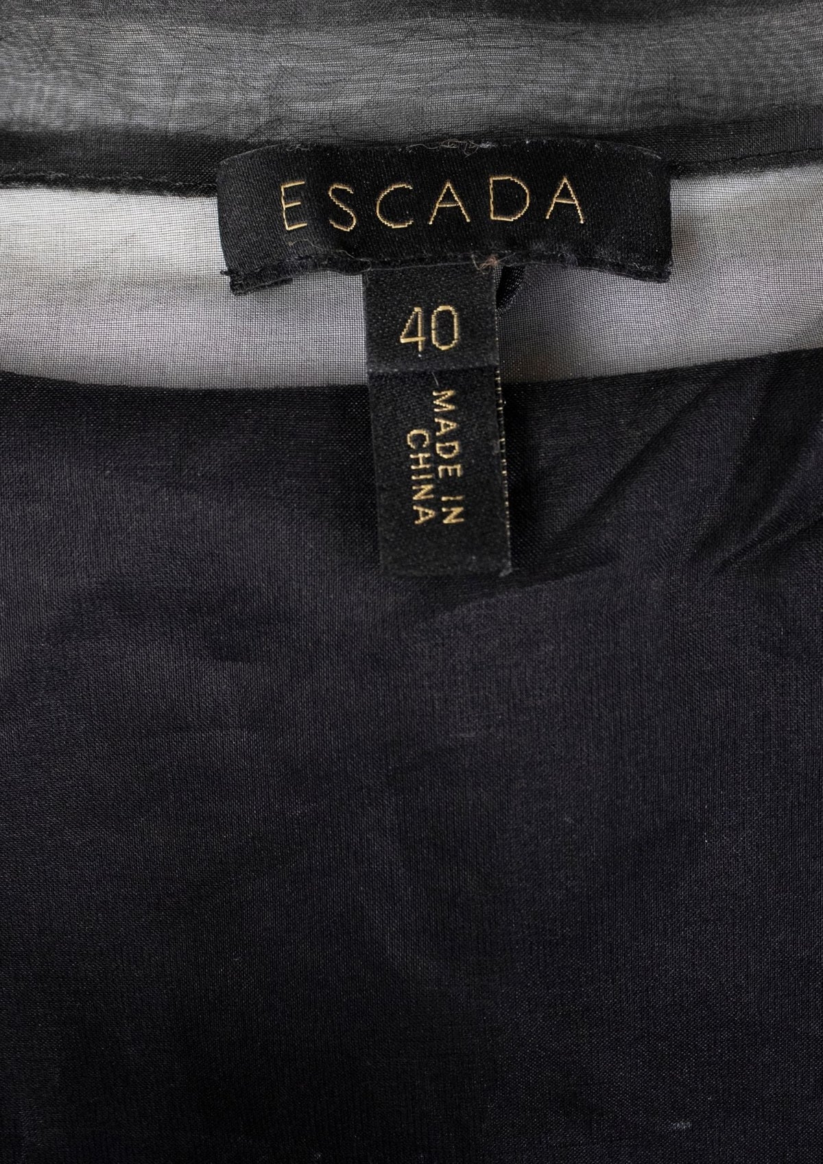 Escada Black Sheer Top - Reloved - Timeless Styles