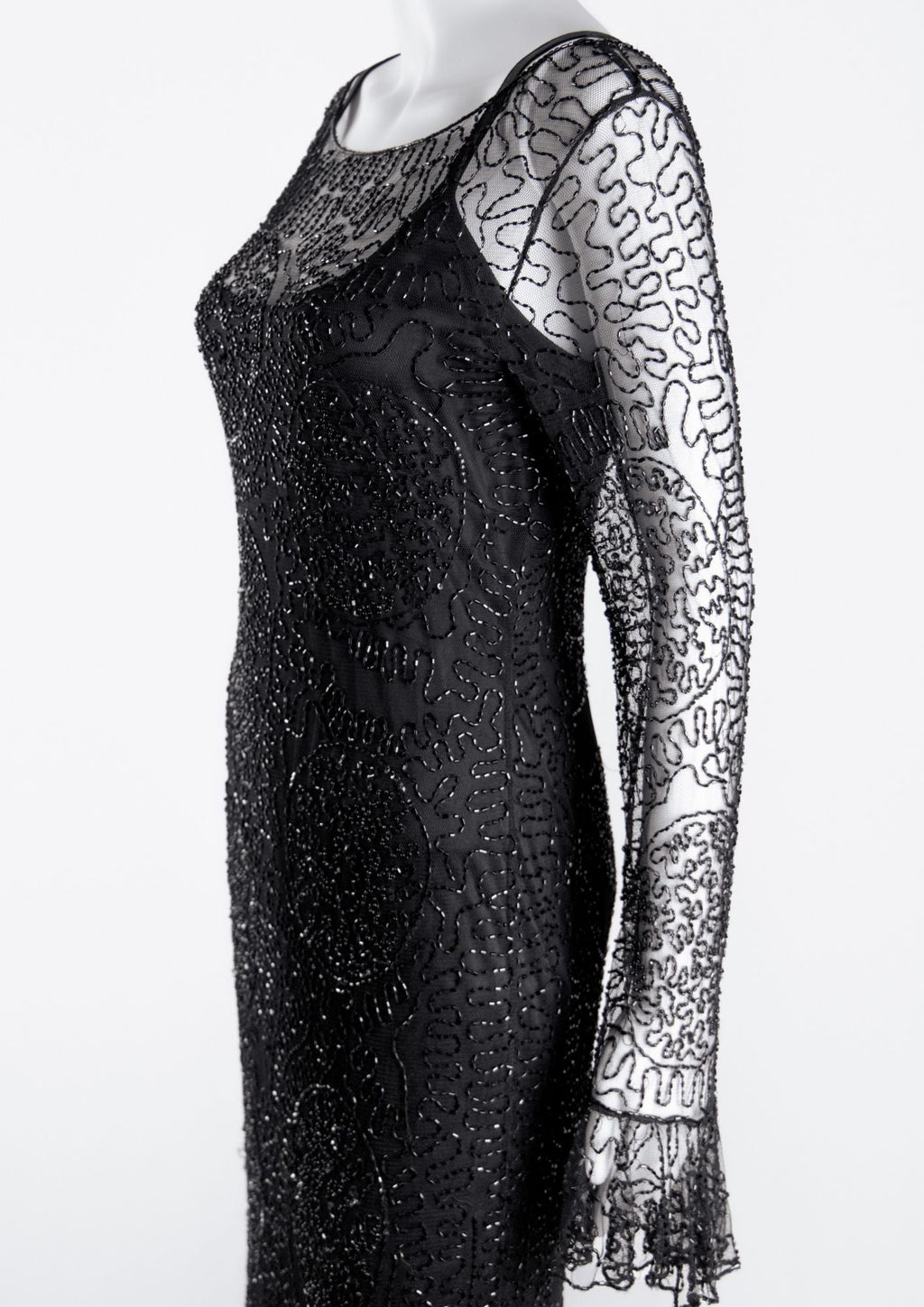 Frank Usher Black Beaded Dress - Reloved - Timeless Styles