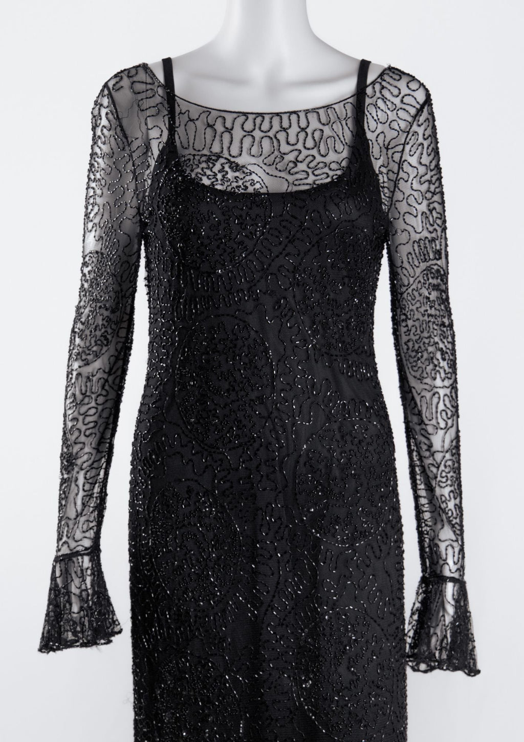 Frank Usher Black Beaded Dress - Reloved - Timeless Styles