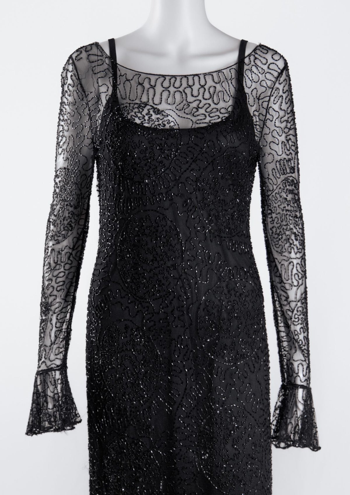 Frank Usher Black Beaded Dress - Reloved - Timeless Styles