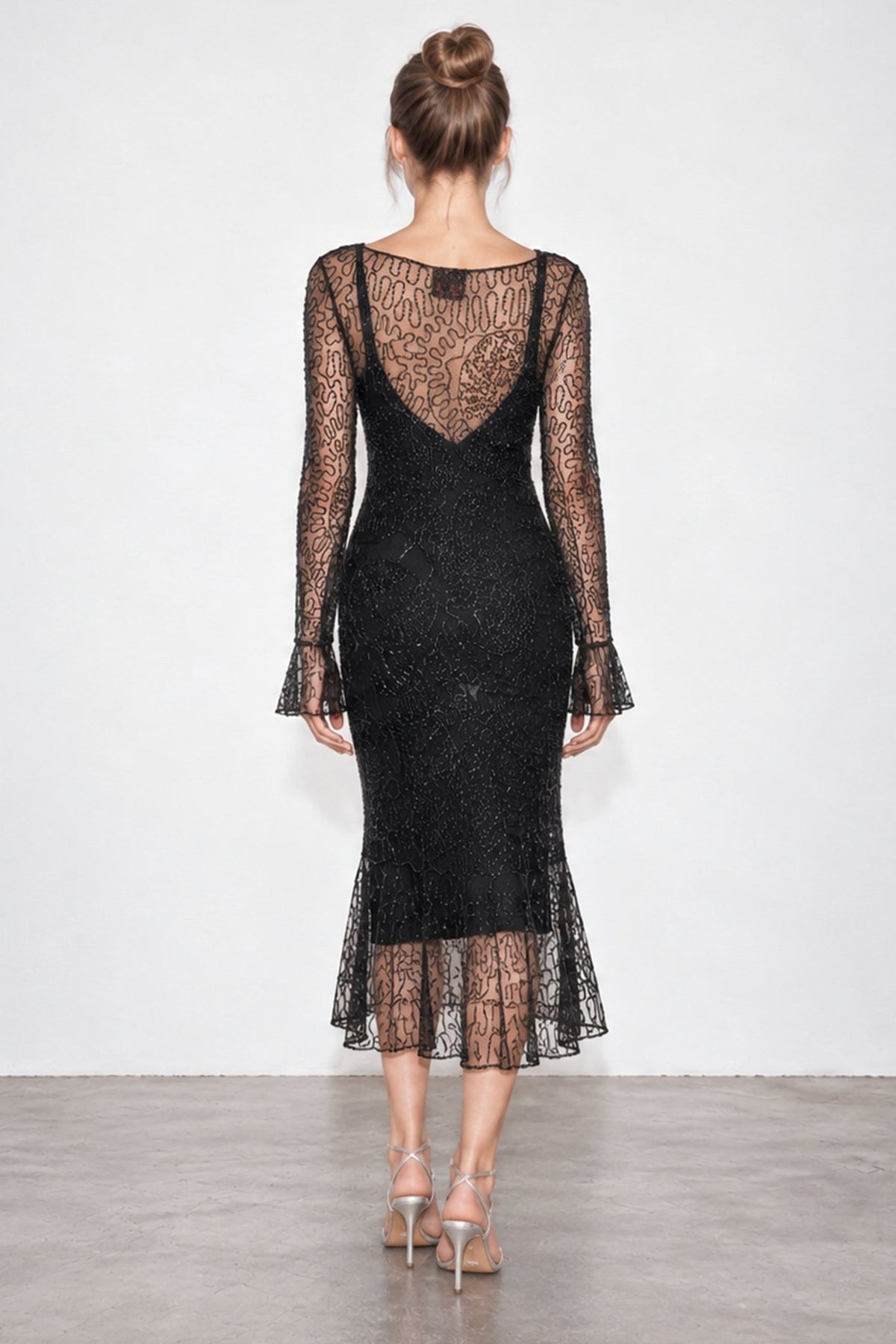 Frank Usher Black Beaded Dress - Reloved - Evening and Occasion Wear