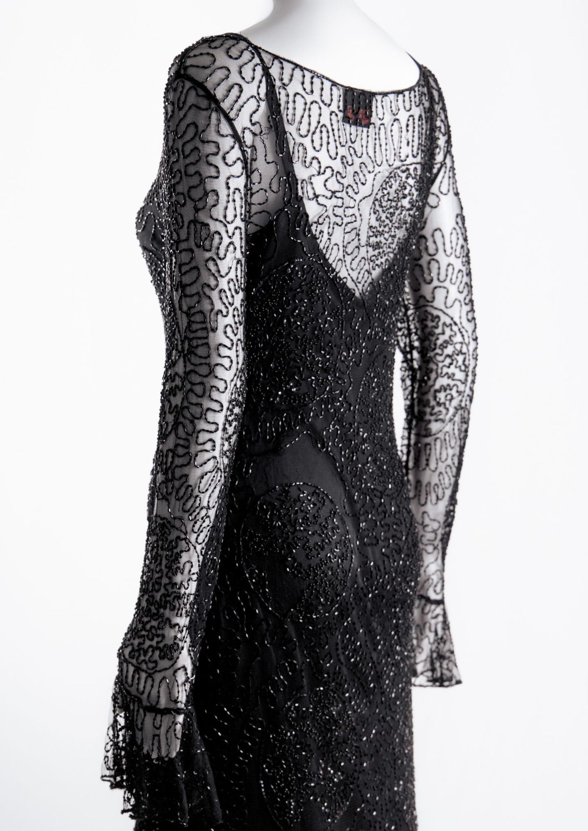 Frank Usher Black Beaded Dress - Reloved - Timeless Styles