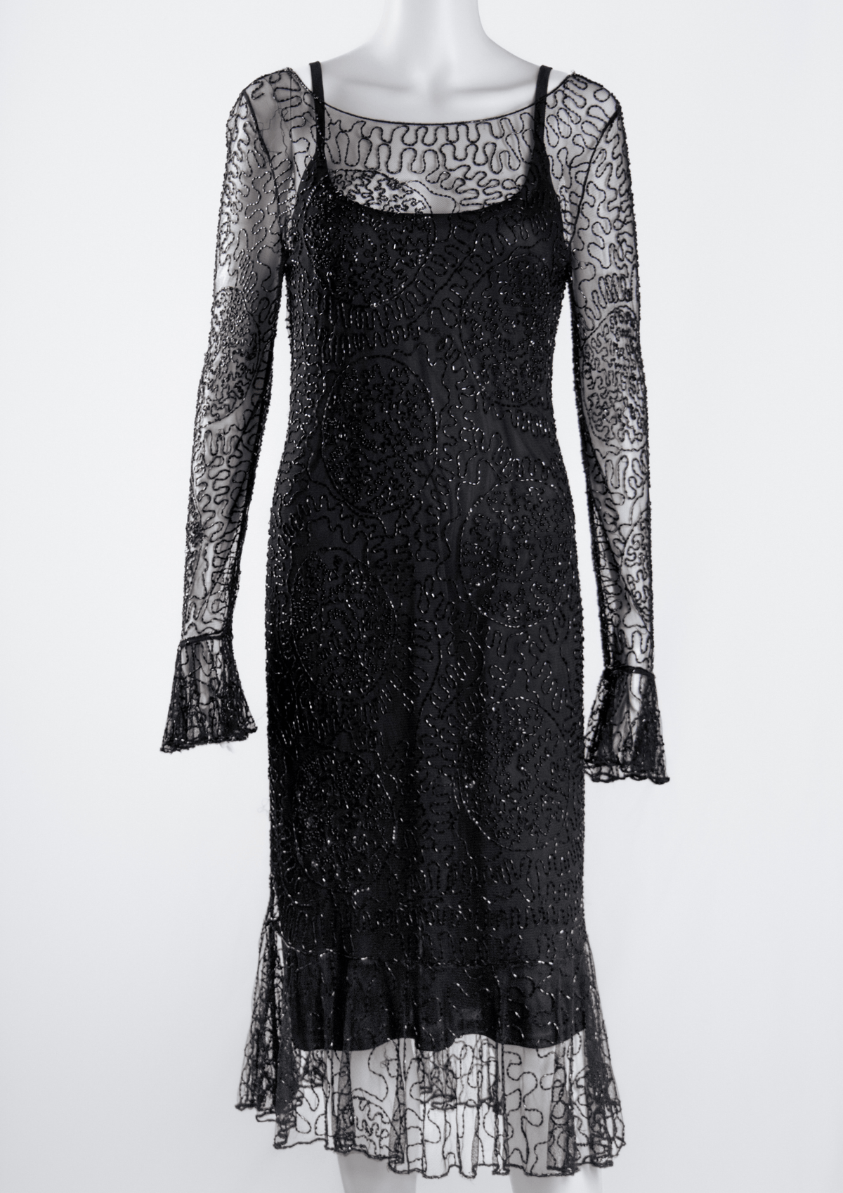 Frank Usher Black Beaded Dress - Reloved - Timeless Styles