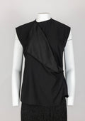 Halston Black Draped Sleeveless Top - Reloved - Timeless Styles