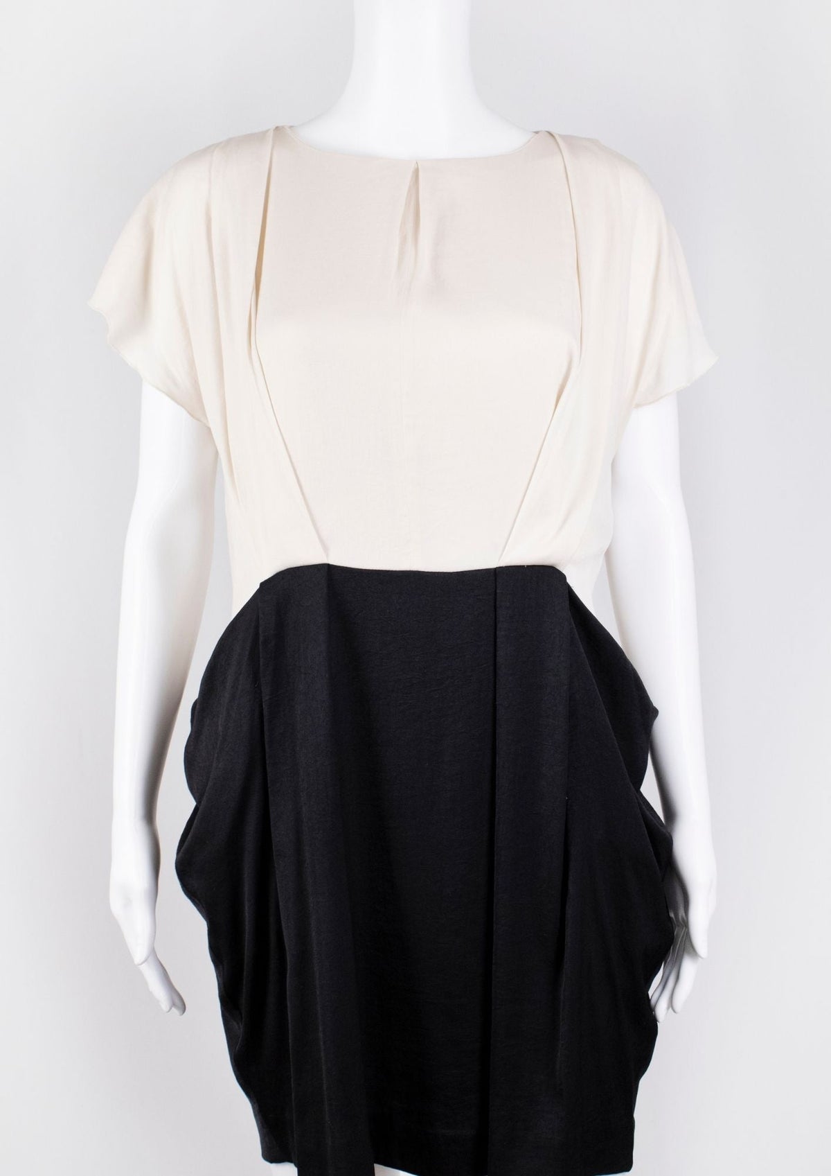 Lanvin En Bleu Two - Tone Draped Dress - Reloved - Timeless Styles