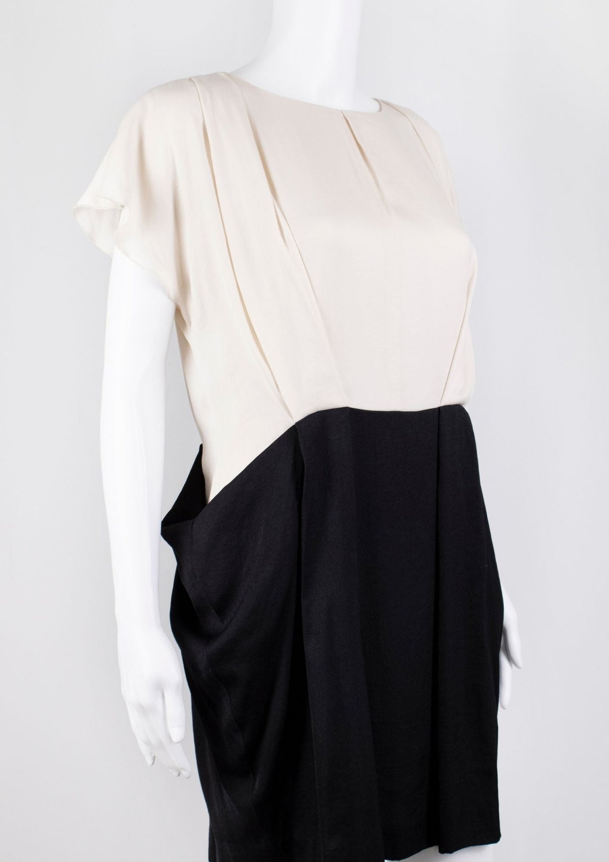 Lanvin En Bleu Two - Tone Draped Dress - Reloved - Timeless Styles