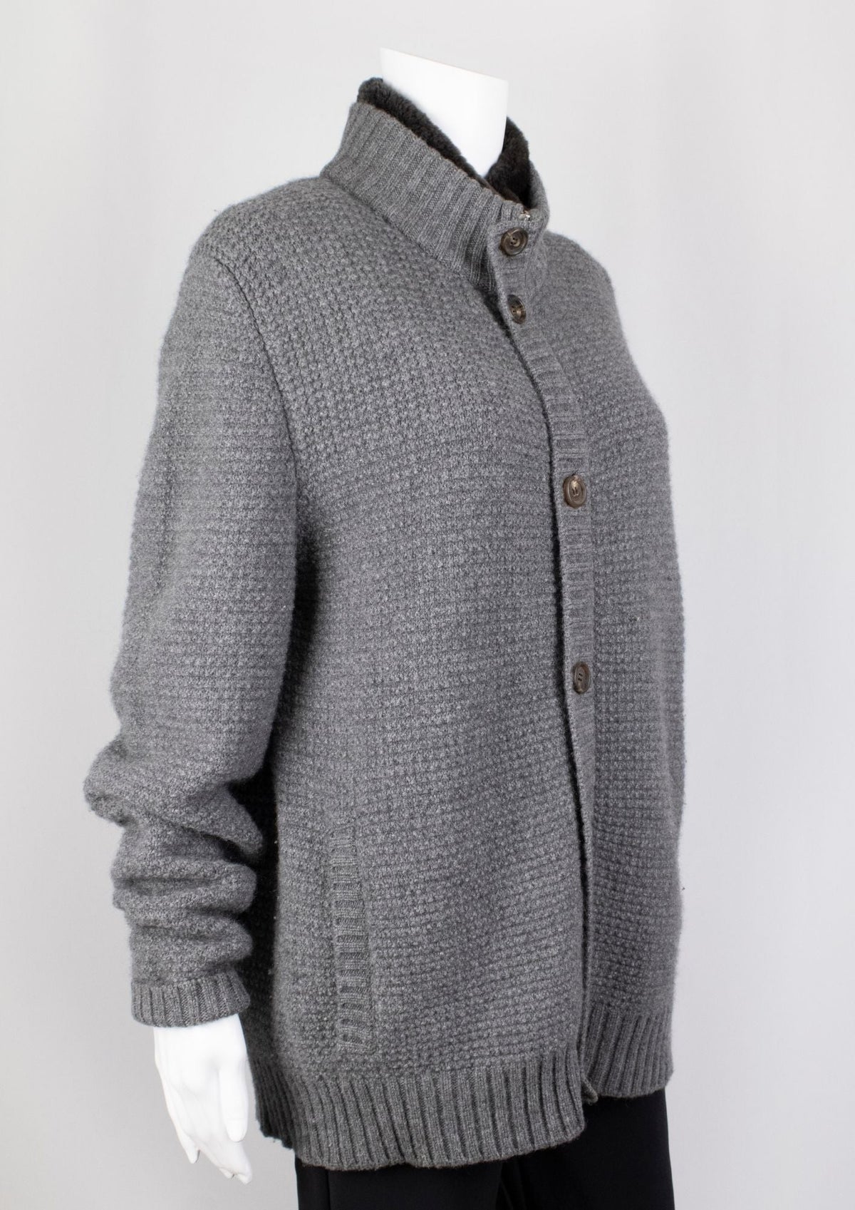 Malo Grey Button - Up Jumper - Reloved - Timeless Styles