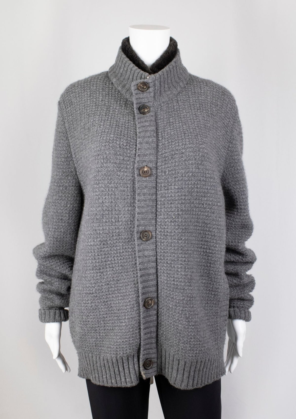 Malo Grey Button - Up Jumper - Reloved - Timeless Styles