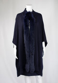 Regina Navy Cape with Fur Detail - Reloved - Timeless Styles