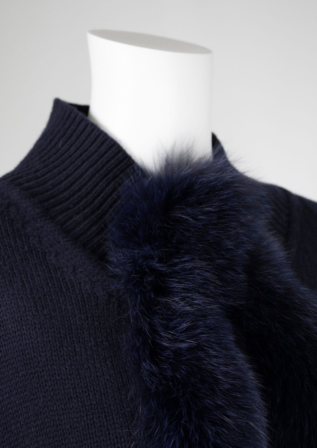 Regina Navy Cape with Fur Detail - Reloved - Timeless Styles