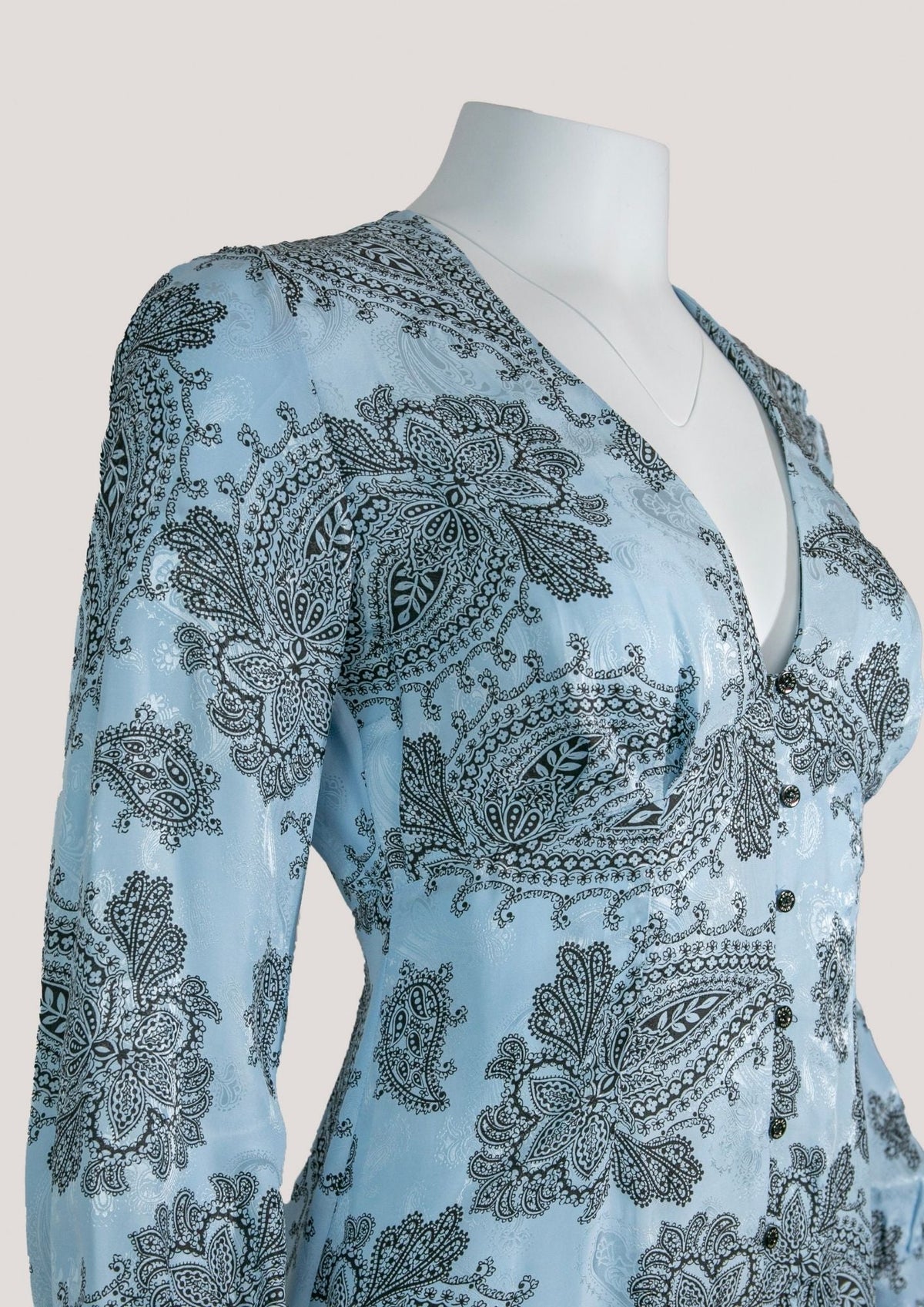 Sandro Paris Blue & Black Paisley Print Dress - Reloved - Timeless Styles