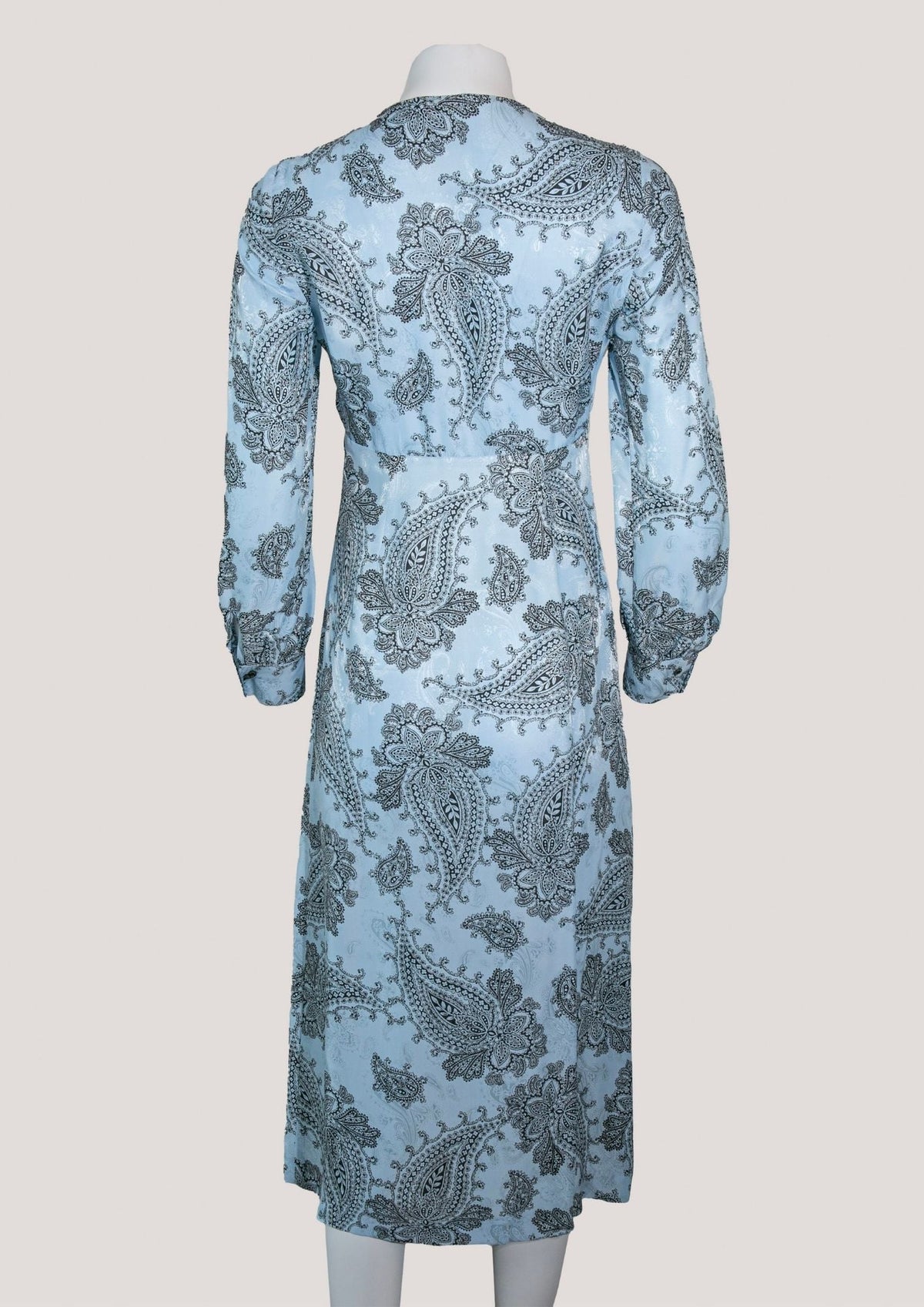 Sandro Paris Blue & Black Paisley Print Dress - Reloved - Timeless Styles