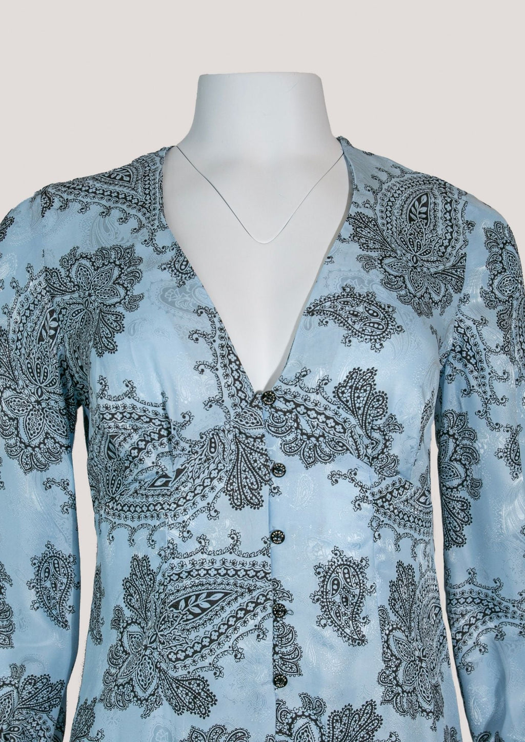 Sandro Paris Blue & Black Paisley Print Dress - Reloved - Timeless Styles
