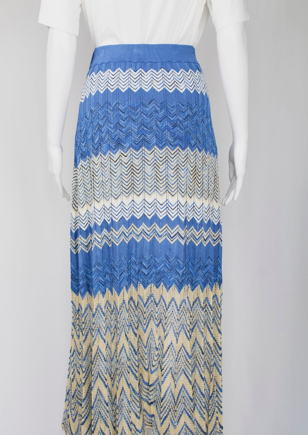 Sandro Paris Blue Patterned Skirt - Reloved - Timeless Styles
