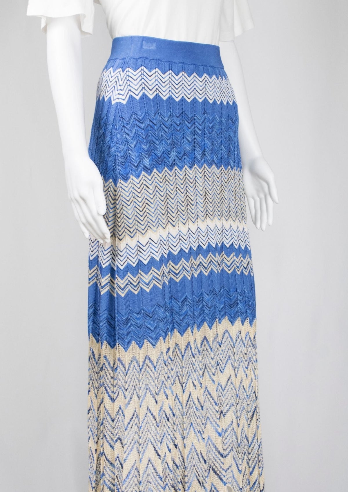 Sandro Paris Blue Patterned Skirt - Reloved - Timeless Styles
