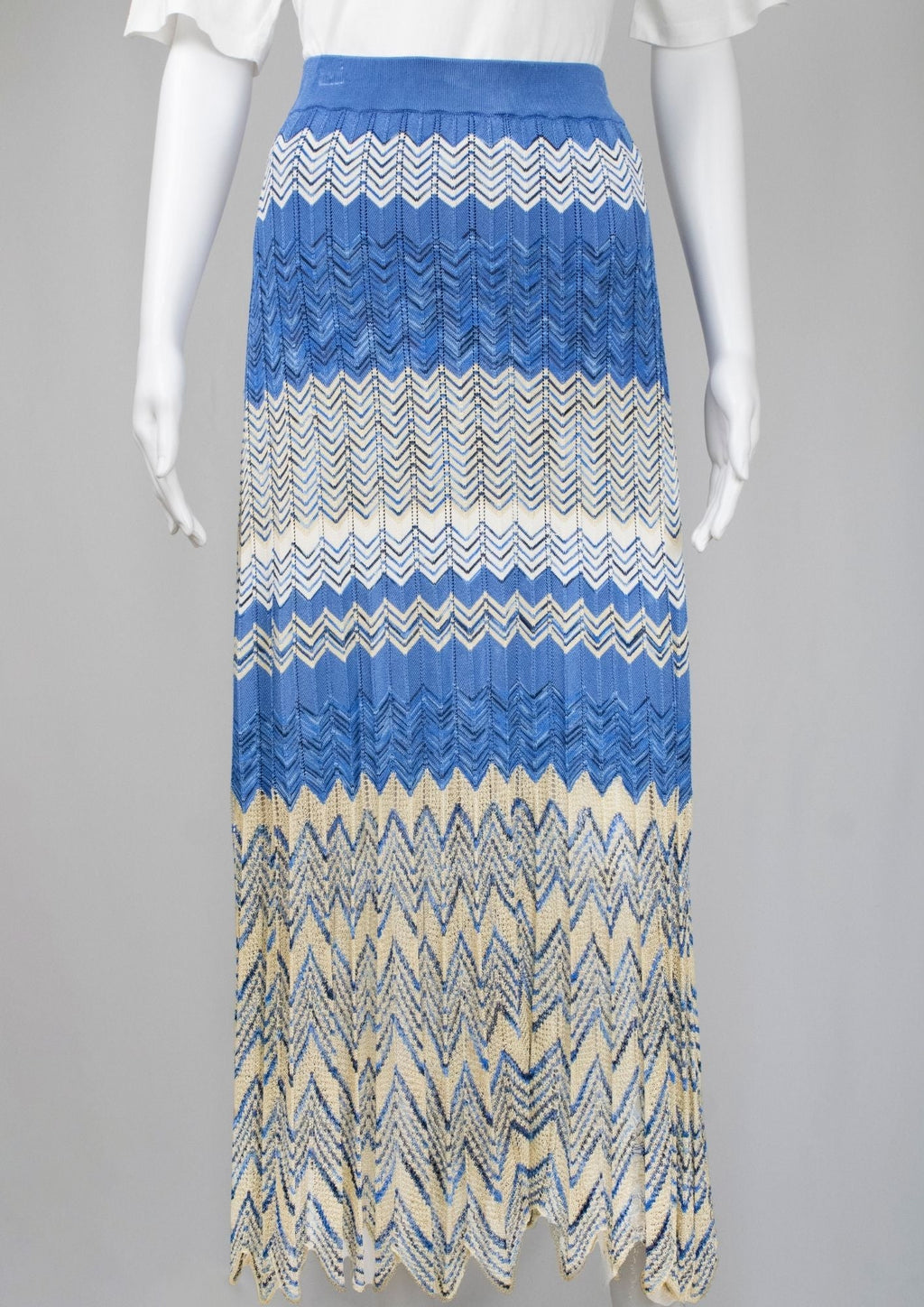 Sandro Paris Blue Patterned Skirt - Reloved - Timeless Styles