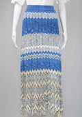 Sandro Paris Blue Patterned Skirt - Reloved - Timeless Styles