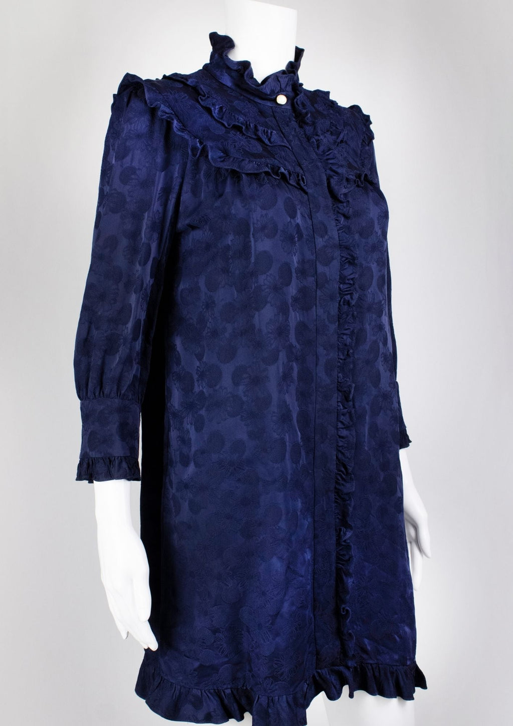 Sandro Paris Navy Jacquard Ruffle Dress - Reloved - Timeless Styles