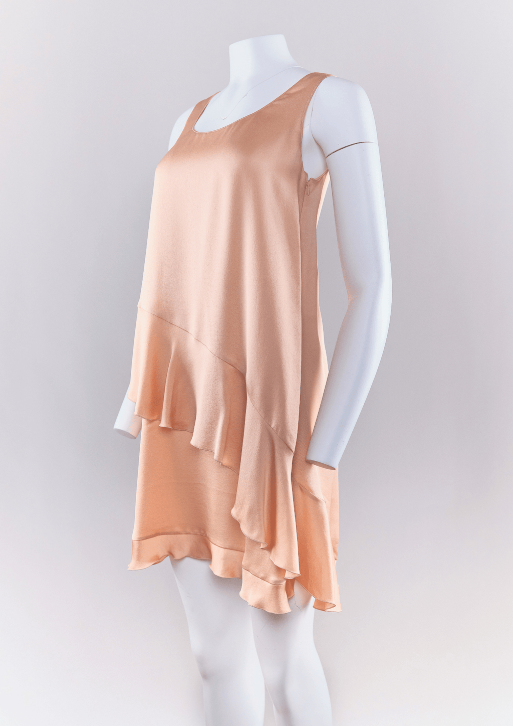 Stella McCartney Peach Silk Asymmetrical Dress - Reloved - Timeless Styles