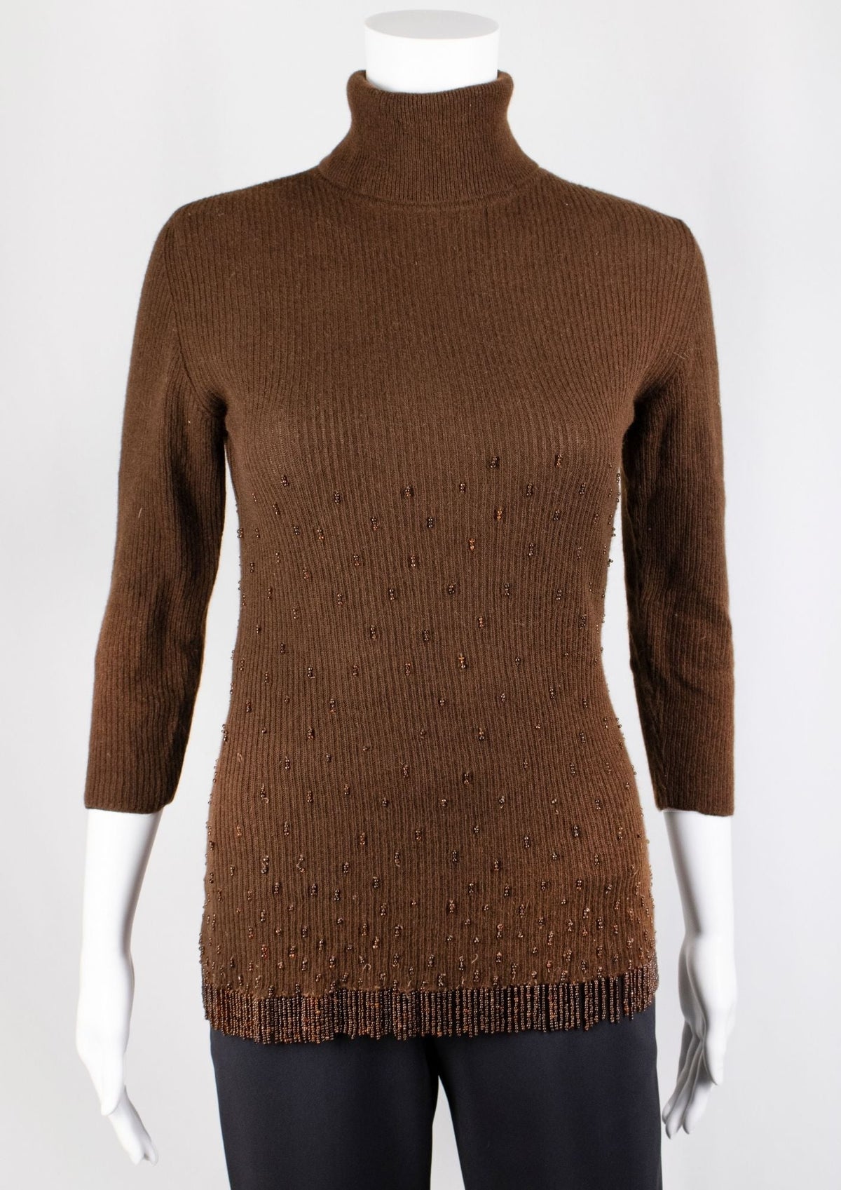 Valentino Brown Beaded Jumper - Reloved - Timeless Styles