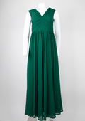 Vera Wang Deep Emerald Green Ruched Gown - Reloved - Timeless Styles